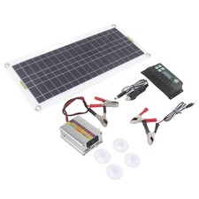 12V To 220V 30W Solar Charging Panel 220W Solar Inverter Battery Charger Kit For