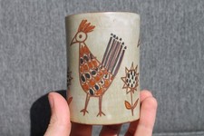 Beau Vase Signé Olivier Pettit Petit 9,3 cm Grès Céramique Animalier Blin