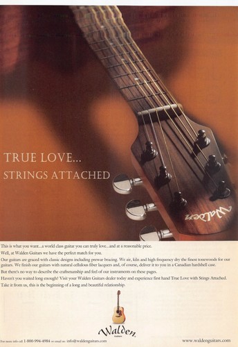 Walden guitars print - walden, ad