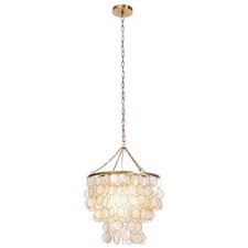 Suspension Home ESPRIT Beige Doré Métal Nacre noire 50 W 40 x 40 x 48 cm