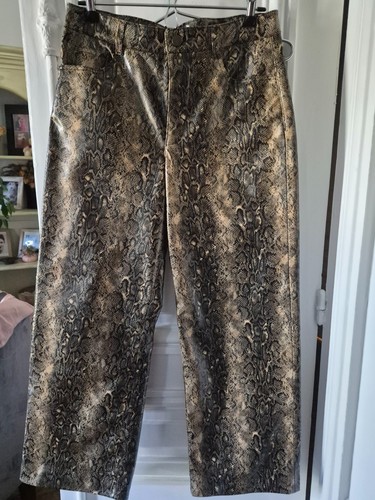 Pantalon forme jean large - , cuir