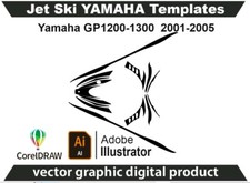 Jet Ski templates Yamaha GP1200-1300 01-05 Vector  Ai Cdr Ready for design J16
