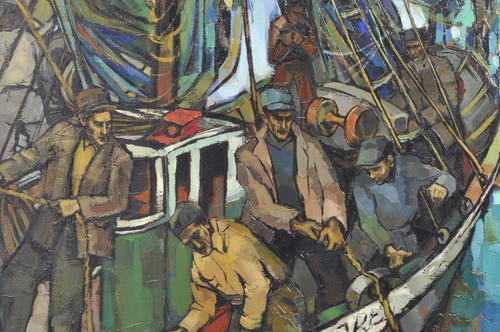 Grande huile sur toile signée - huile,