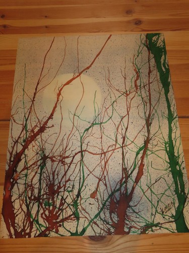 Peinture sur soie signée - soie,