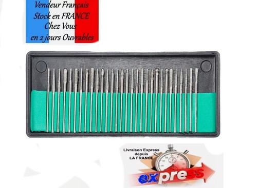 Pcs fraises diamantées 3mm - 30,