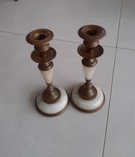 2 bougeoirs anciens laiton et