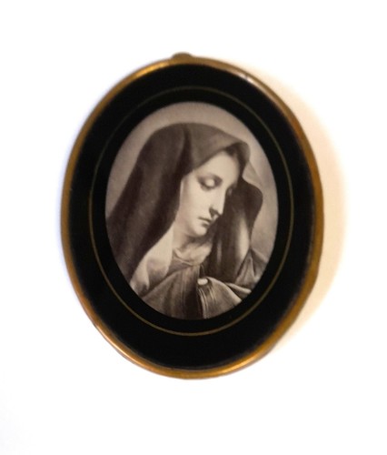 Vierge marie sous - verre, ovale