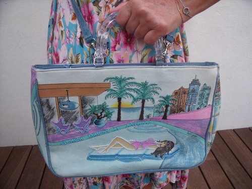 Sac main plage - main, :