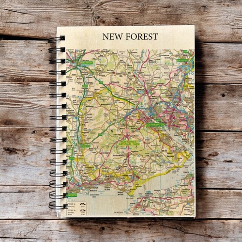 Map wooden lined - map, notebook