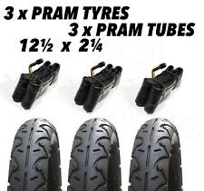 3 X Landau Pneus & Tubes 12 1/2 X 2 1/4 Slick Icandy Pêche Tandem Apple