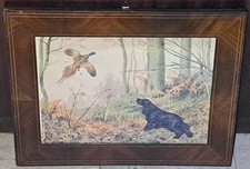 Aquarelle Chasse Faisan Cocker