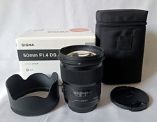 SIGMA 50mm F/1.4 DG HSM ART hood, caps, instructions, SIGMA MOUNT, BOX LIKE NEW