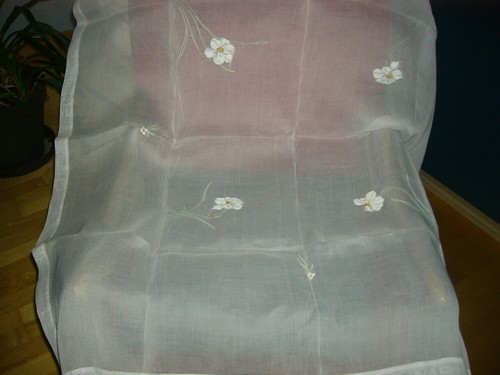 Nappe organdi brodée de - organdi,