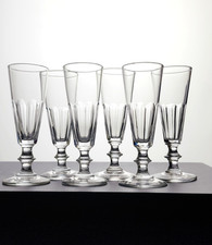 6 flutes à Champagne en cristal de BACCARAT - SAINT LOUIS modèle Caton