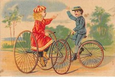 Chromos - COR12166 - men - women - bicycles - 6x9cm approx.