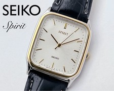 Seiko Spirit Square Combo 90s Tank Watch Analog Quartz Mens Edition