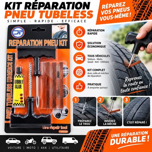 Kit réparation pneu tubeless - réparation,