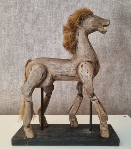 Sculpture cheval bois - en, –