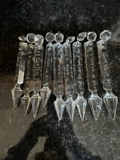 Antique Crystal Chandelier Mantle Luster Spears Prisms Lot 9