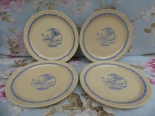 BOCH la Louvière gazelle 4 dessert plates art deco faience 17.2cm diameter