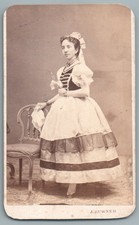 CDV 1867 Austria Woman Costumed Carnival Society Artists Hesperus Strauss Photo
