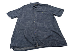 Chemise soie hawaïenne Croft & Barrow manches courtes taille L #541 hawaienne