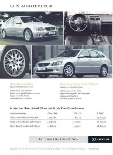 Brochure lexus is200 limited - brochure,