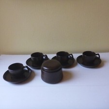 GRESLINE DESIGN 70s AMBROGIO WELLS SET OF 4 COFFEE CUPS’ + SUGAR BOWL