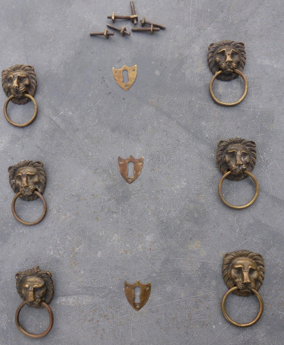 Anneaux lions ancien - lions,