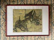 Bernard Roulet (1923-2006) - Gouache sur papier - Signée - Charrue - XX