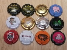 Lot de 12 capsules de Bières diverses format quart .