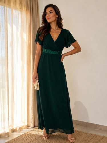Robe longue femme vert - robe,