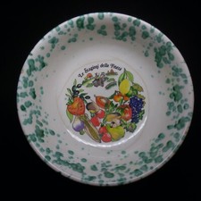 Vintage Art Deco XX Italy Ceramic Earthenware Fruit Vegetable Pottery Cup N6374