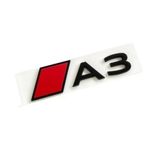 2025 | Badge Autocollant A3 pour Coffre Audi, Emblème Sport Rouge et Noir
