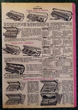 Boite peinture aquarelle huile chevalet craie pyrogravure 4 pages publicité 1961