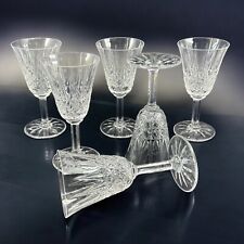 6 Saint Louis Tarn Cut Crystal Glasses - Wine or Water - Signed - H 16cm