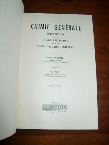 Chimie générale théorique - gÉnÉrale,