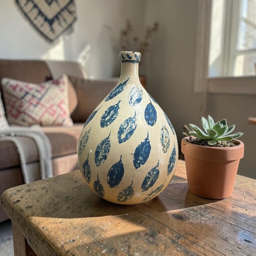 Vase bleu blanc - vase,