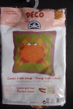 § kit canevas coussin DMC : crabe orange