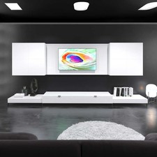 Meuble TV blanc 360 cm Ensemble salon moderne avec rangement