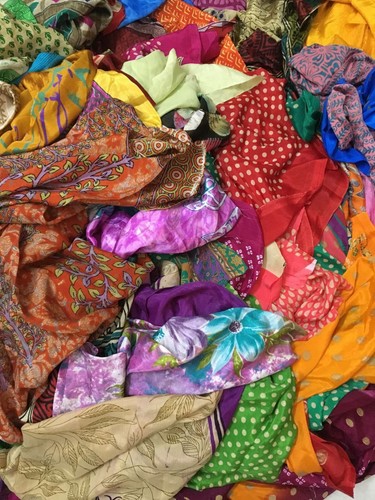 Lot mixte tissus sari - de, 10