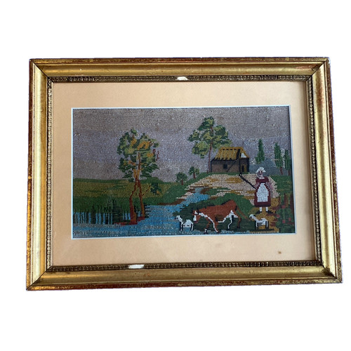 Ancien broderie travail - broderie, de