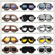 Motorcycle Goggles Eyewear Glasses Retro Pilot Off Road Helmet ATV Dirt Bike MX