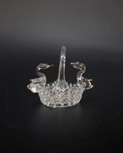 Murano style spun glass basket