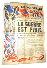 SHORT LIVED FRENCH NEWSPAPER LES NOUVELLES DU MATIN by JEAN MARIN WWII is OVER