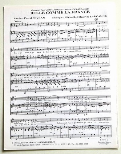 Partition double sheet - , music