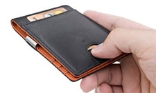 Portefeuille RFID fin pour hommes - porte-cartes minimaliste avec pince à bil...