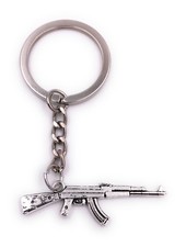 Porte-Clés AK47 Fusil D'Assaut Kalachnikov Argent En Métal