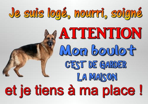 Plaque attention chien - au,