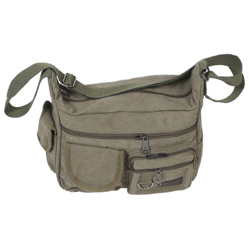 Olive green canvas - green, messenger